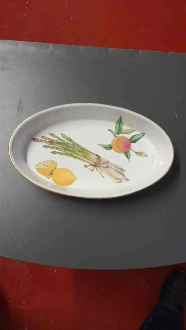 Royal Worcester 1961 Evesham Gold trim OVAL BAKER Asparagus Serving Dish England