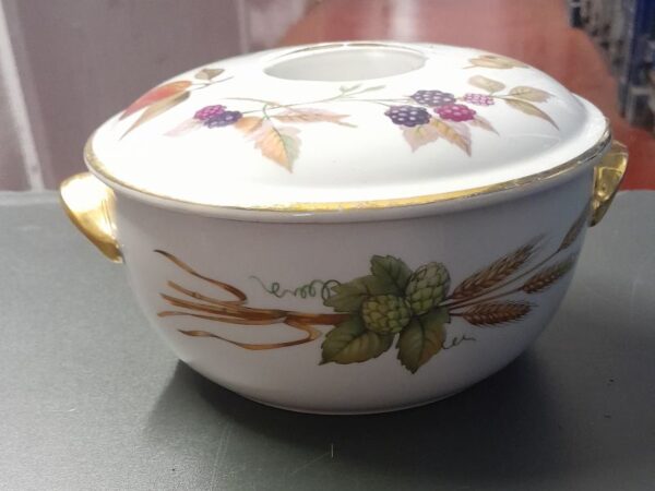 VINTAGE Royal Worcester Evesham Gold 6.75" Casserole Dish w/Lid-Shape 23 Size 6