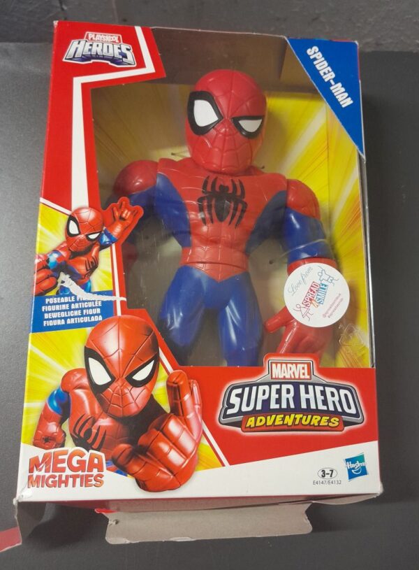 Playskool Heroes Marvel Super Hero Adventures Mega Mighties 10" Spider Man damage to box