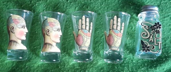 Phrenology Palmistry Tequila Slammer Set never used - Image 2