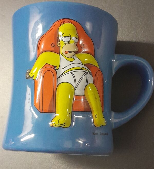 The Simpsons Homer 2003 'Without TV' Collectable Ceramic Large 3D Mug Fox VGC
