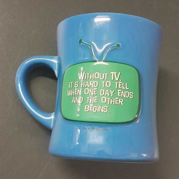 The Simpsons Homer 2003 'Without TV' Collectable Ceramic Large 3D Mug Fox VGC - Image 2